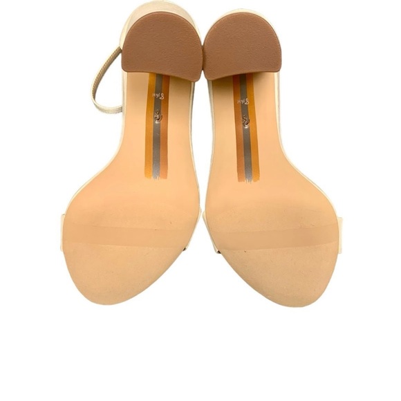 Sam Edelman Women’s Yaro Blocked Heeled Sandal, pearl ivory fabric, 8.5W, NWOT - Picture 7 of 8